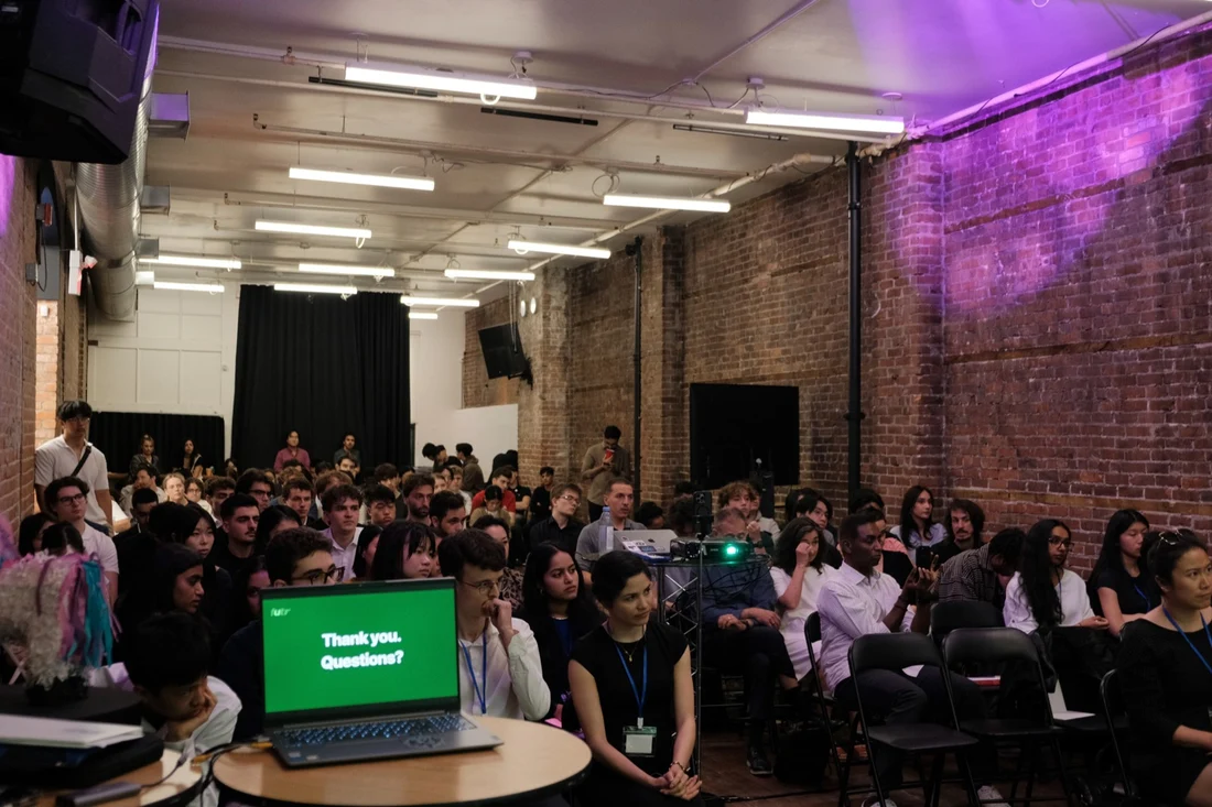 The audience gathered at a Piñata Pitch event