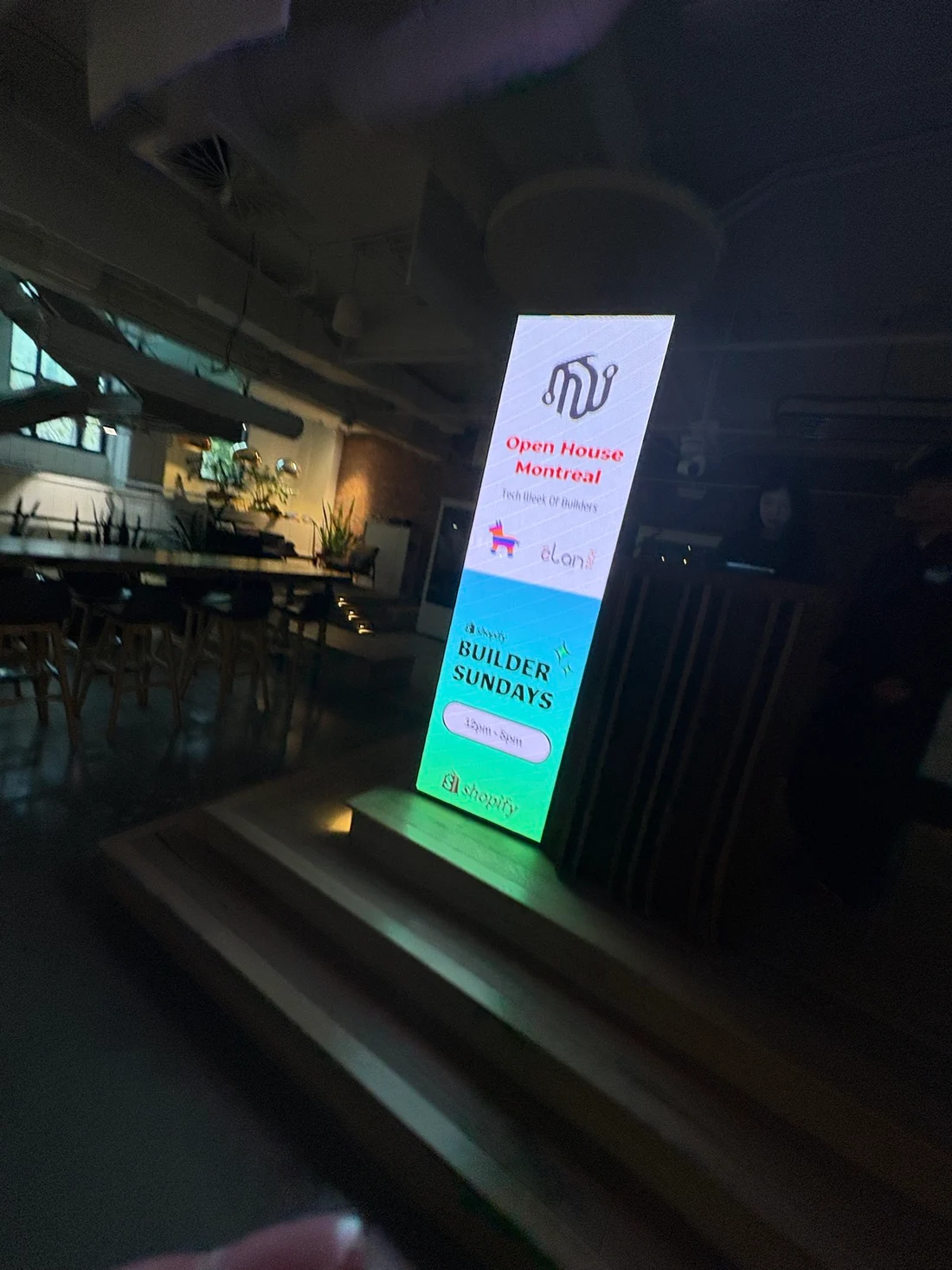 An event directory screen at Open House Montreal